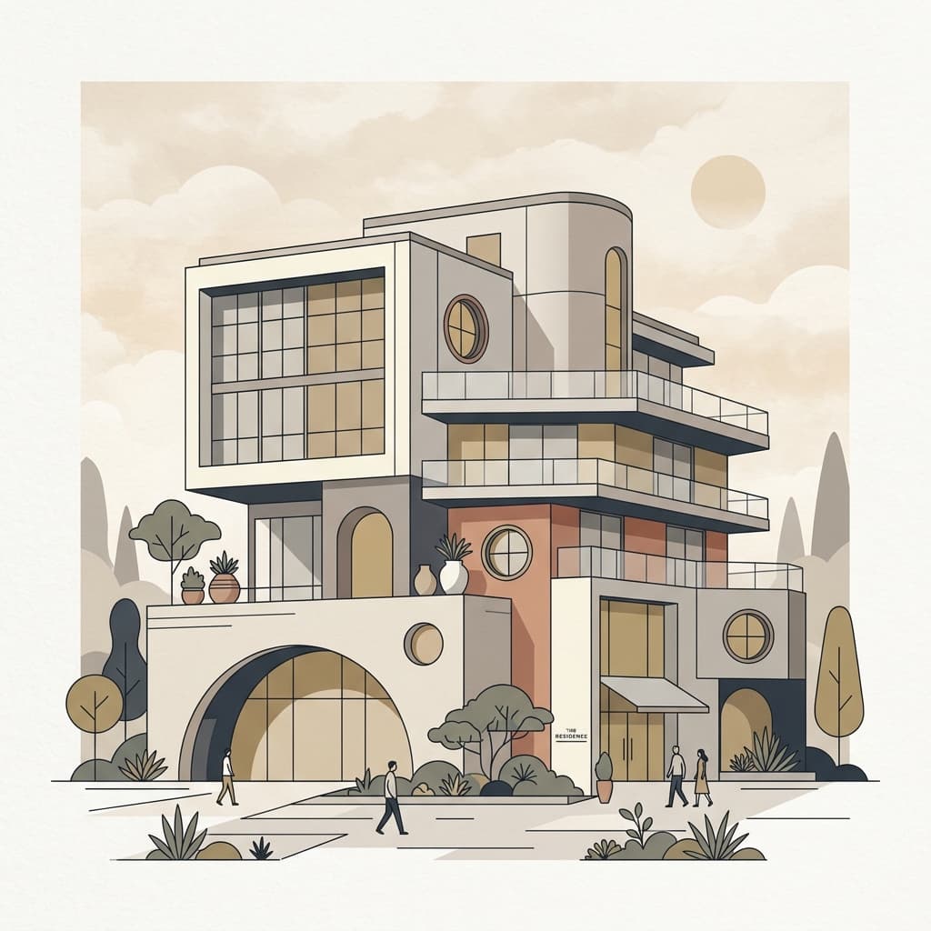 Geometric Architecture Illustration
